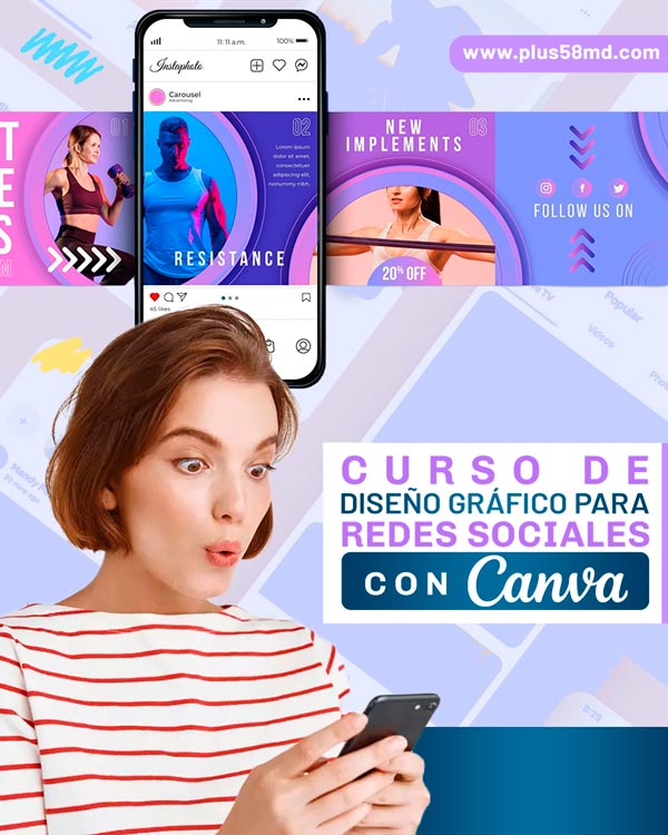 Curso Diseño Gráfico para Redes Sociales con Canva en Cumaná - Plus58 - Academia de Marketing y Negocios Digitales
